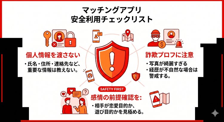 マッチングアプリ利用時のリスクと安全対策一覧